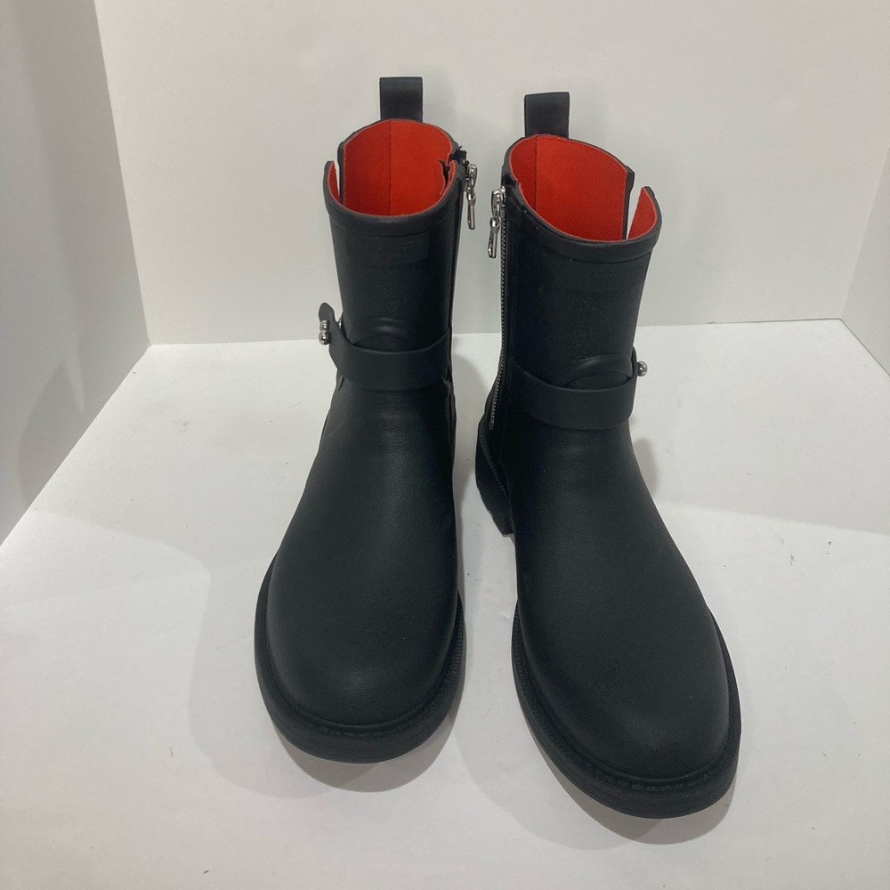NEW RAG AND BONE MOTO RUBBER SIDE ZIP UP BOOTS 37 - Picture 3 of 9